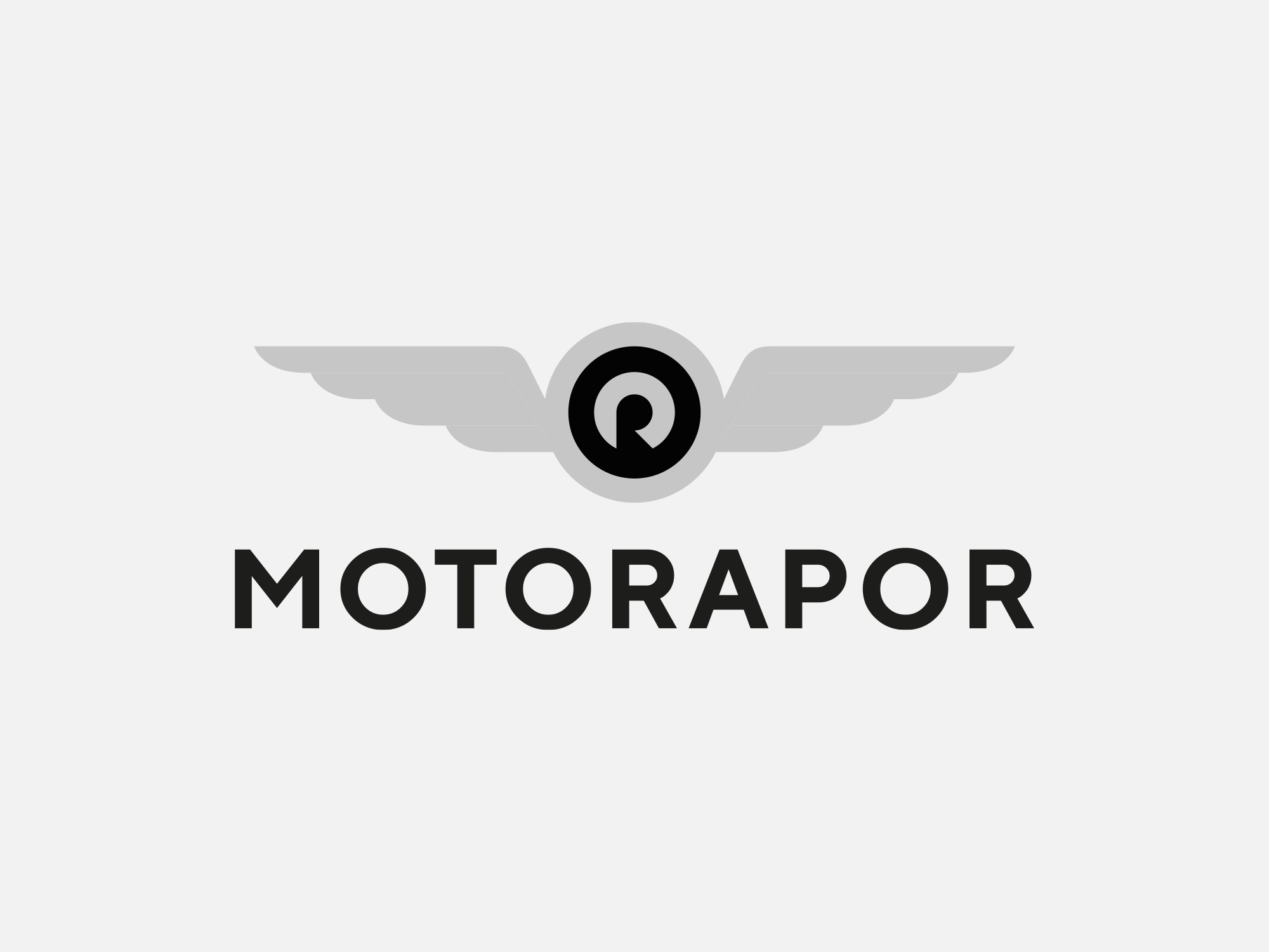 MOTORAPOR logosu, açık gri zemin üzerinde